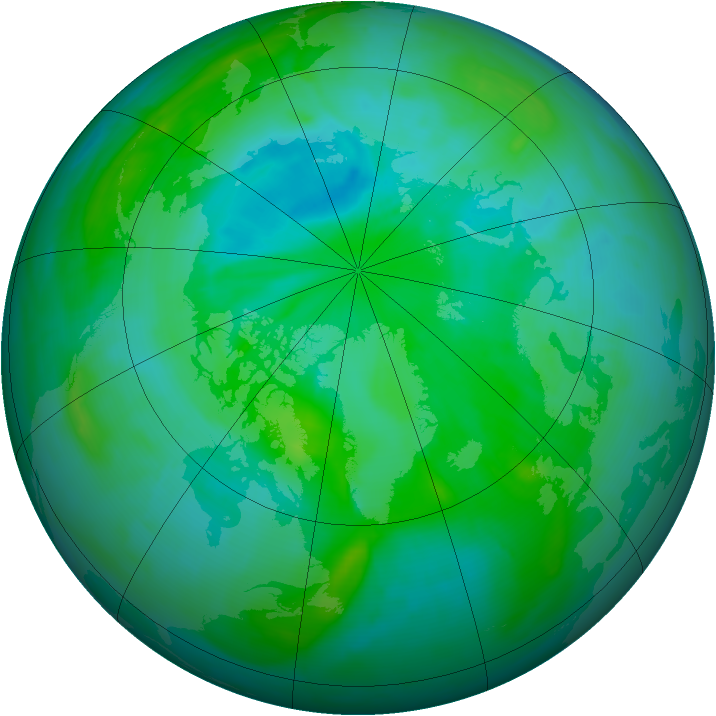 Arctic ozone map for 21 August 2008